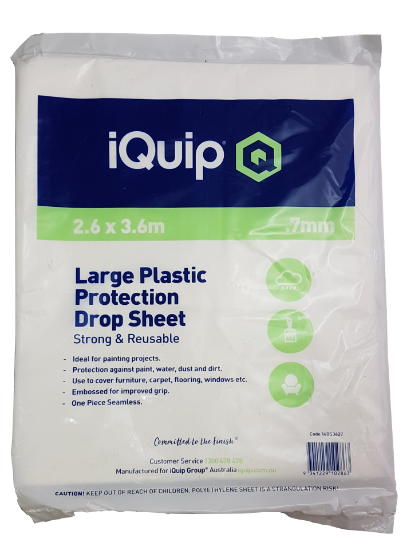 Picture of iQuip Plastic Drop Sheet Transparent 3.6X2.6M