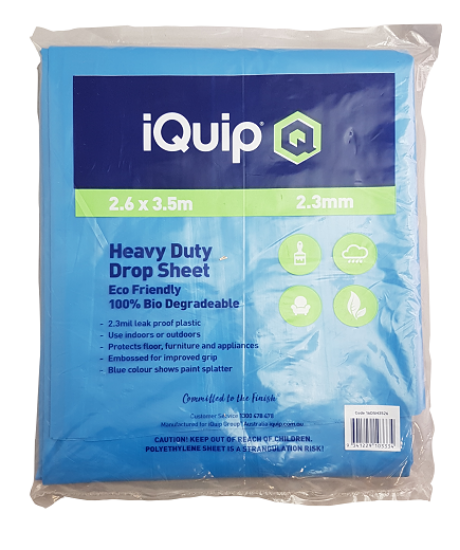 Picture of iQuip Plastic Heavy Duty Drop Sheet Blue 3.6X2.6M