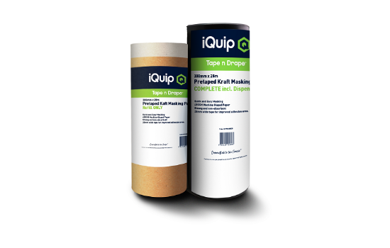 Picture of iQuip Pretaped Kraft Masking Paper Disp. 300mm x 25m