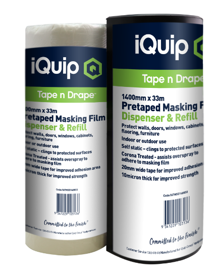 Picture of iQuip Pretaped Masking Film Refill 1800mm X 33M