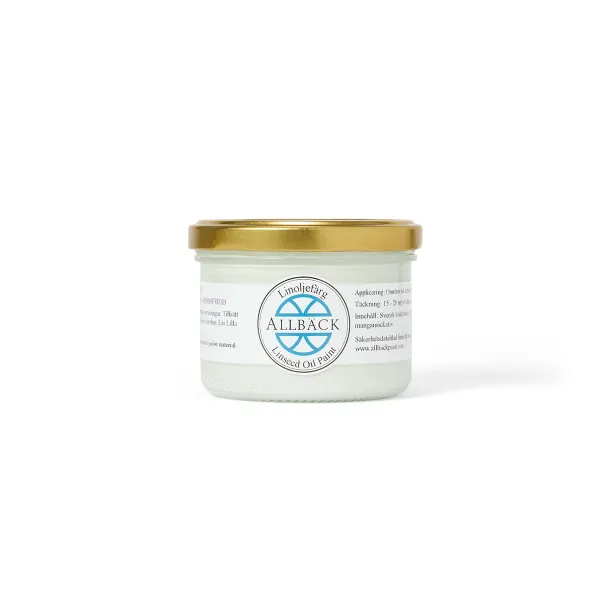 White — Allback Linseed Oil Paint in the tin