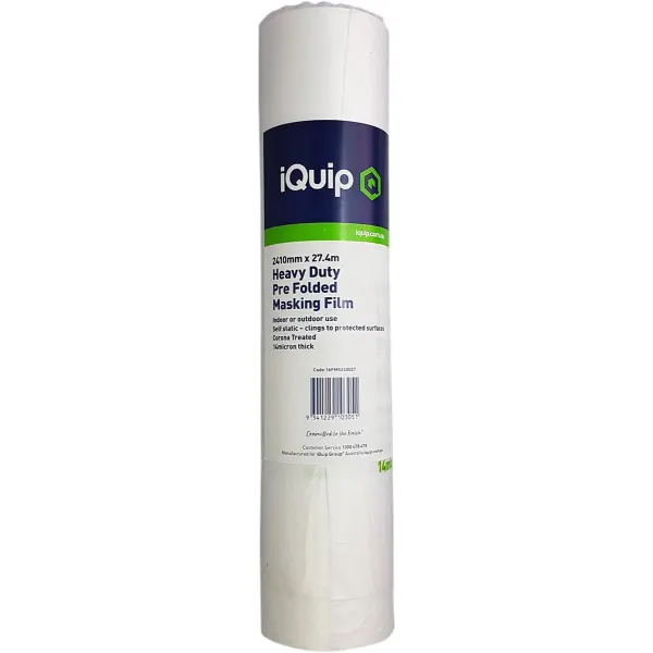 iQuip Prefolded Plastic Masking Film 2700mm X 27M