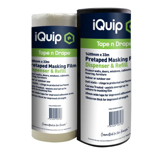 iQuip Pretaped Masking Film Refill 1800mm X 33M