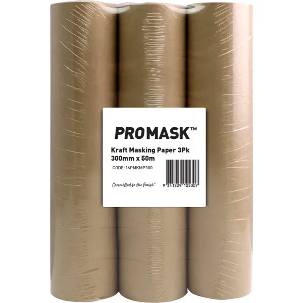 iQuip Promask  Kraft Masking Paper 144mm x 50m 3 Pack