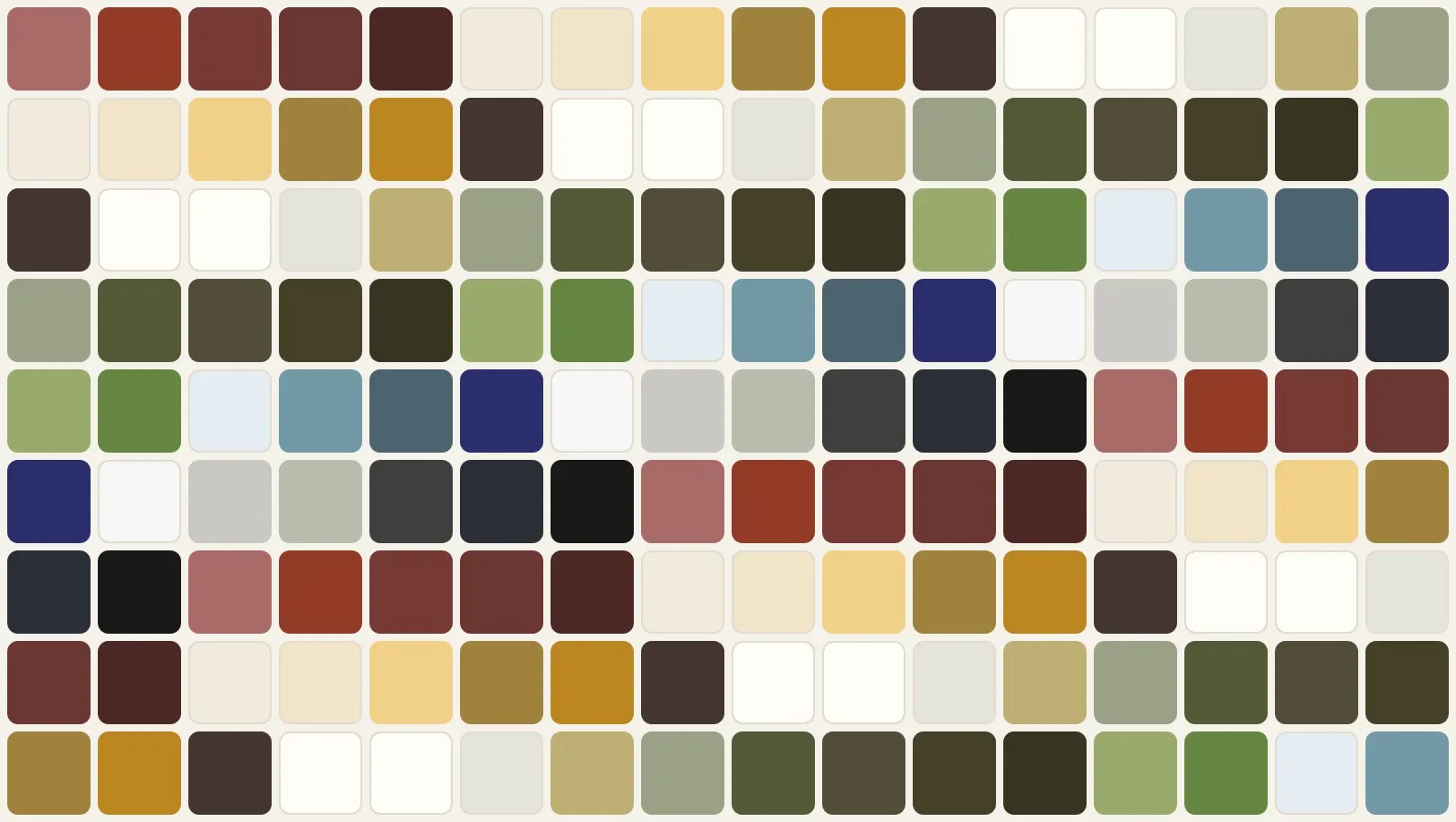 The 32 Allbäck linseed oil paint colours as a mosaic of swatches